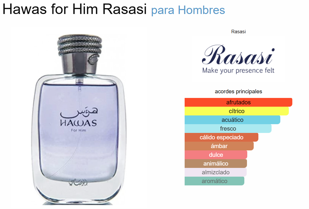 HAWAS FOR HIM - RASASI - 100ML - RASASI