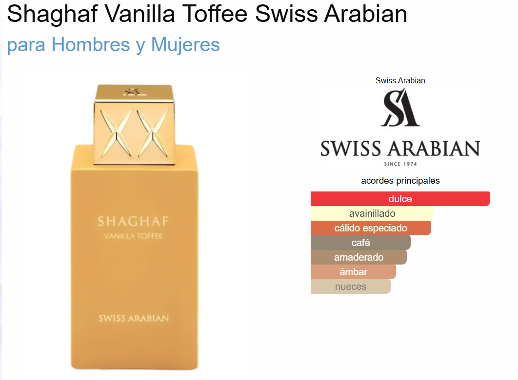 SHAGHAF VANILLA TOFFEE - 100ML – Swiss Arabian