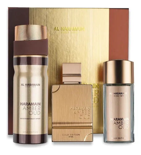 HARAMAIN AMBER OUD GOLD EDITION - PACK 3 PRODUCTOS - HARAMAIN