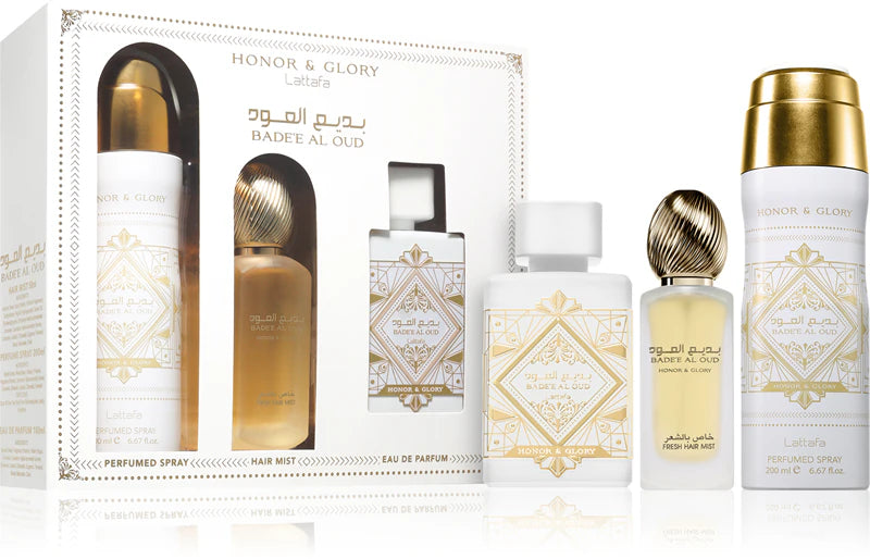 HONOR & GLORY -  PACK 3 PRODUCTOS - Lattafa